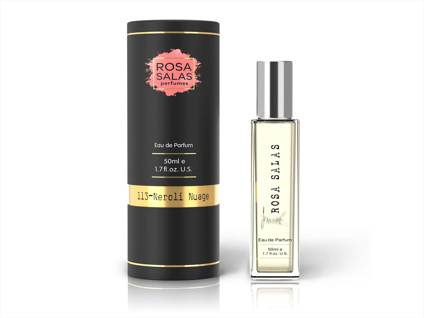 Rosa Salas Luxury Perfume 10ml 30ml 50ml Glass Flacon 3D Rendering