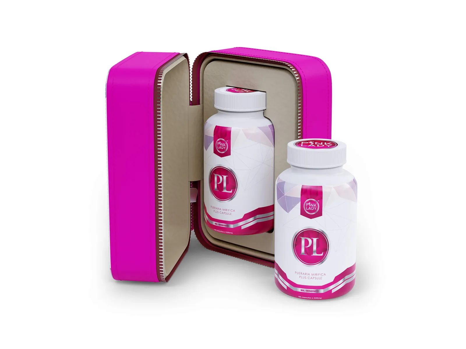 Pink Lady Pueraria Capsules — Cosmetics & Fragrance 3D product render by 3diz Studio