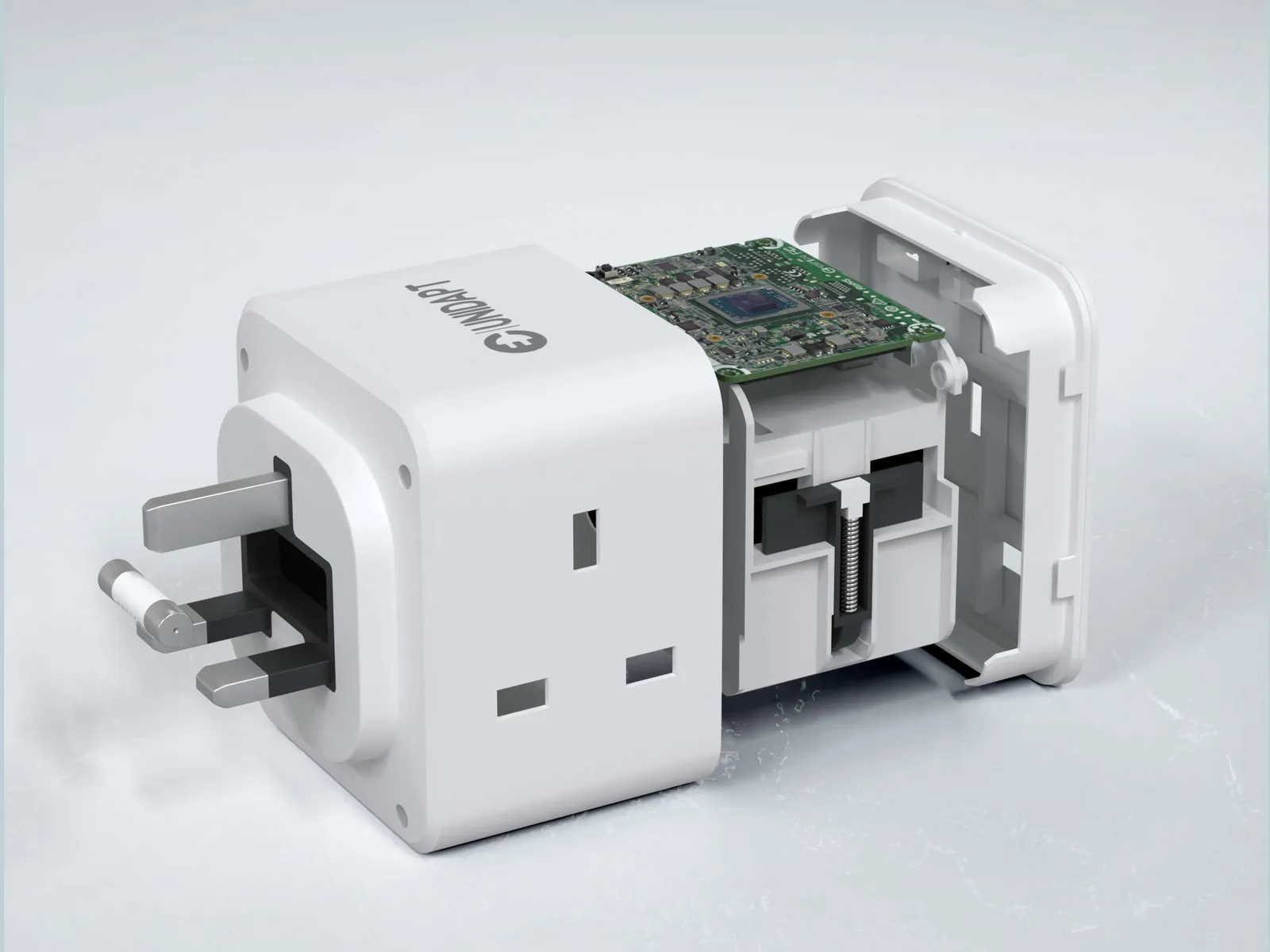 Unidapt 6-in-1 Plug Adapter — Electronics & Gadgets 3D product render by 3diz Studio