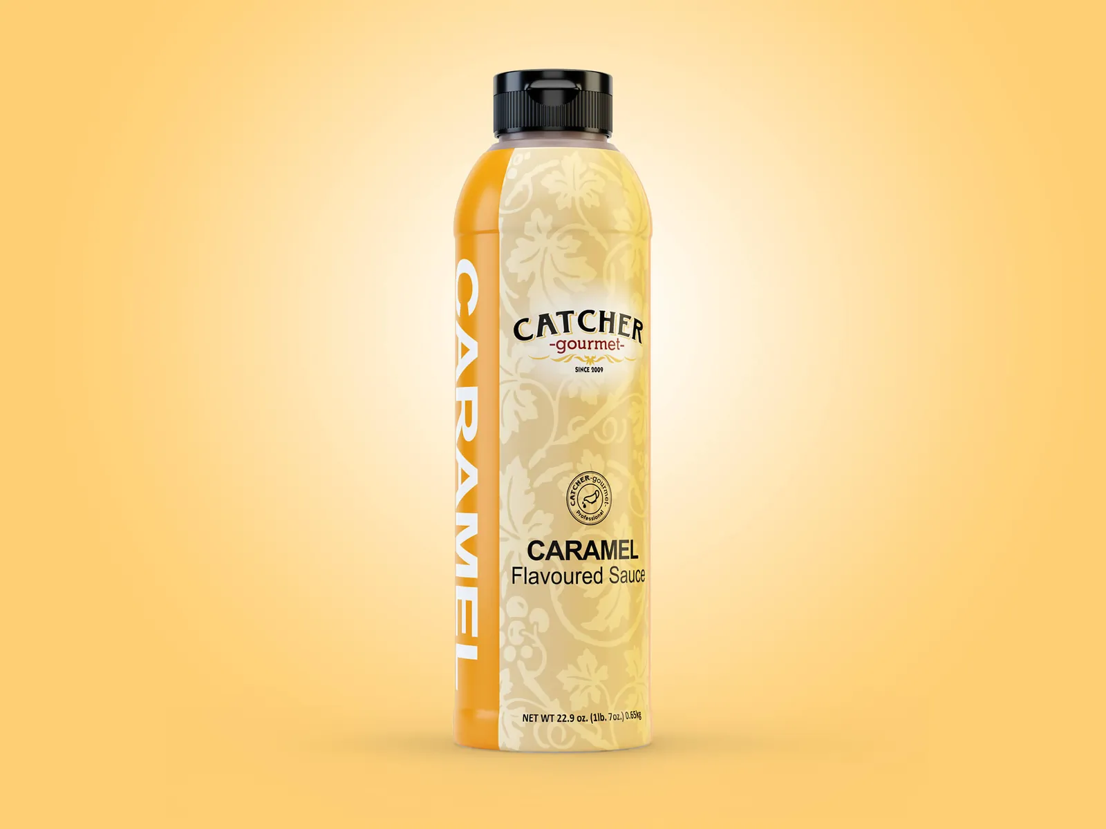 Catcher Gourmet Caramel Sauce — Photorealistic Food & Beverage 3D Product Rendering & CGI Visualization by 3diz Studio