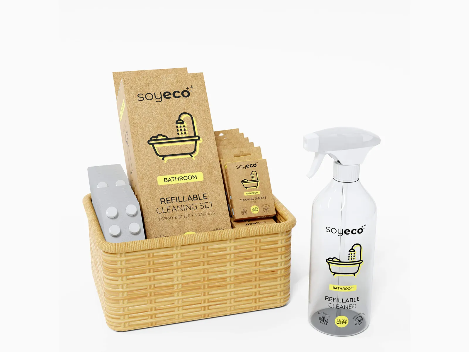 Soyeco Refillable Cleaning Set 3D Product Visualization by 3diz Studio