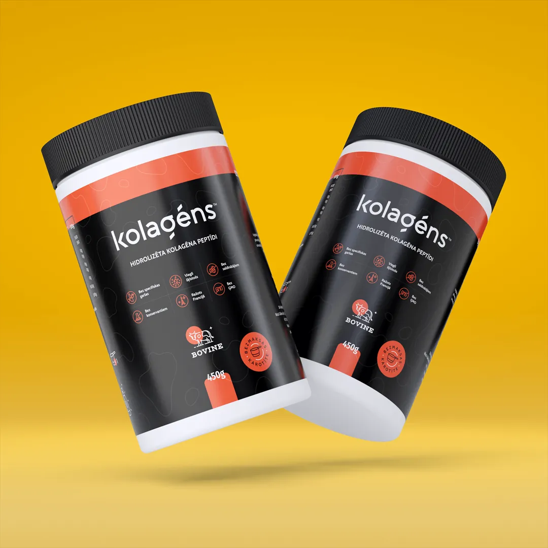 Kolagens Bovine Collagen Supplement Tub 3D Packaging Mockup