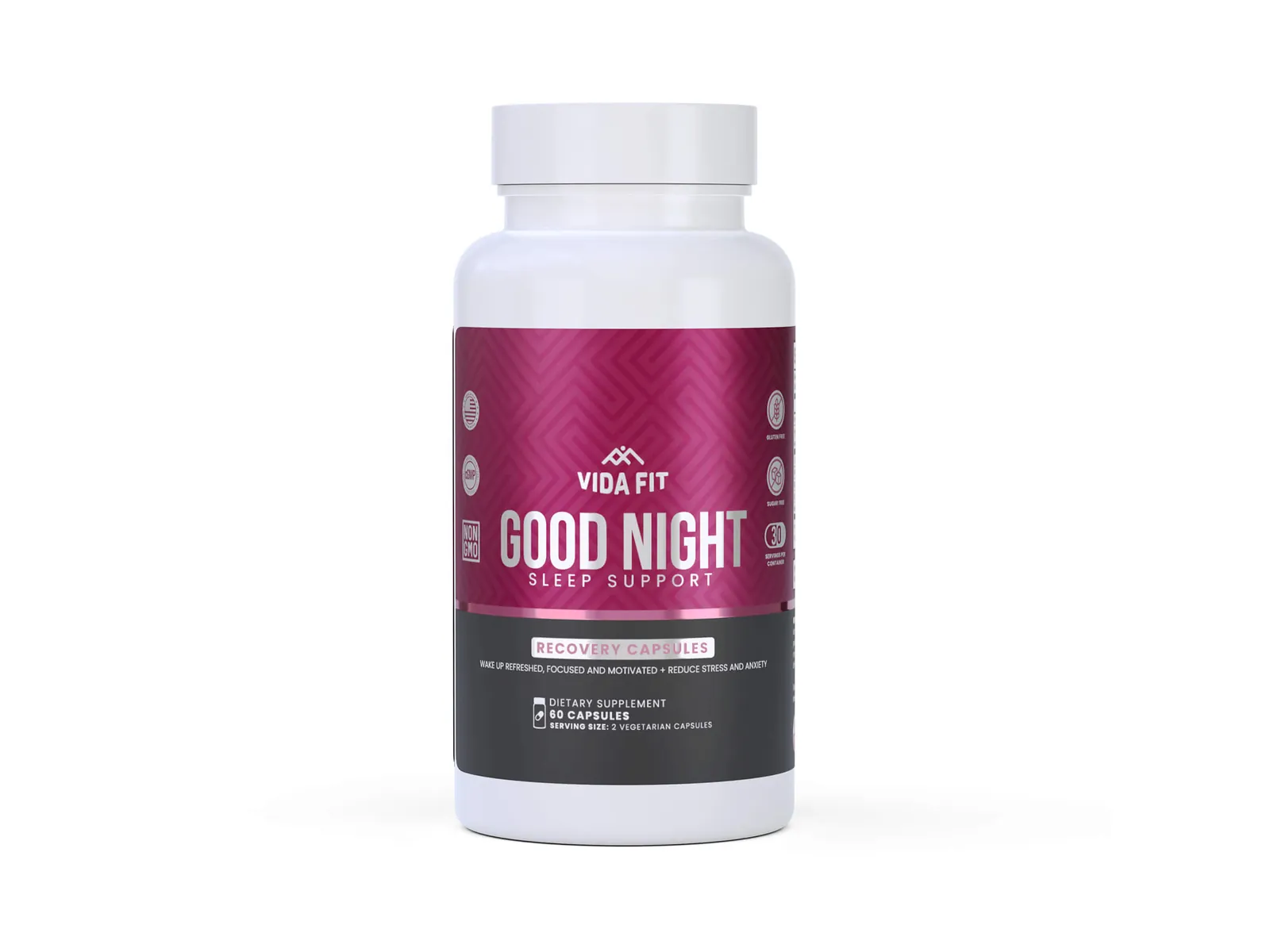 Vida Fit Good Night Sleep Support — Photorealistic Supplements, Vape & Wellness 3D Product Rendering & CGI Visualization by 3diz Studio